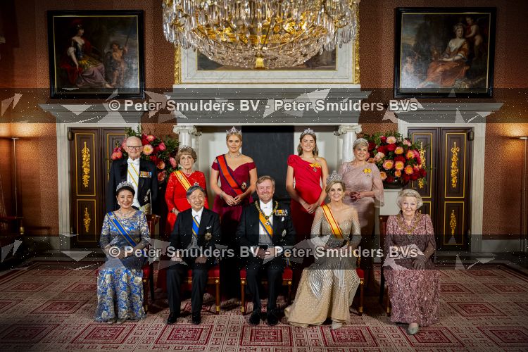 Amsterdam, 17 Juni 2026 Keizer Naruhito, keizerin Masako van Japan, Koning Willem Alexander Koningin Maxima Prinses Amalia en Prinses Ariane tijdens het staatsbanket in het Koninklijk Paleis Amsterdam. 

Naruhito brengt een driedaags staatsbezoek aan Nederland.

