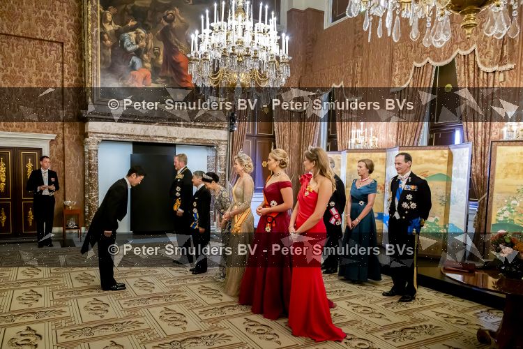 Amsterdam, 17 Juni 2026 Keizer Naruhito, keizerin Masako van Japan, Koning Willem Alexander Koningin Maxima Prinses Amalia en Prinses Ariane tijdens het staatsbanket in het Koninklijk Paleis Amsterdam. 

Naruhito brengt een driedaags staatsbezoek aan Nederland.

