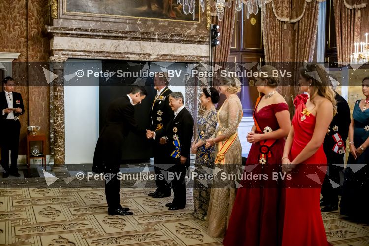 Amsterdam, 17 Juni 2026 Keizer Naruhito, keizerin Masako van Japan, Koning Willem Alexander Koningin Maxima Prinses Amalia en Prinses Ariane tijdens het staatsbanket in het Koninklijk Paleis Amsterdam. 

Naruhito brengt een driedaags staatsbezoek aan Nederland.

