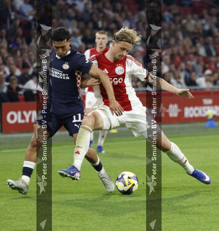 Amsterdam, 2 Mei 2026
Kompetitiewedstrijd AJAX-PSV, eindstand 2-2
Couhaib Drouech en Kasper Dolberg
