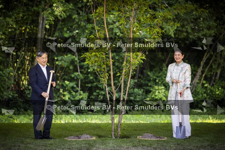 AMSTELVEEN  19 Juni 2026Keizer Nahurito, keizerin Masako van Japan tijdens een boomplant ceremonie in het Japanse Bloesempark tijdens de derde dag van het Japanse staatsbezoek aan Nederland.