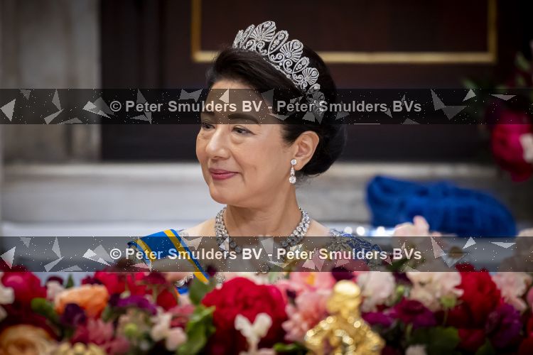 Amsterdam, 17 Juni 2026 Keizer Naruhito, keizerin Masako van Japan, Koning Willem Alexander Koningin Maxima Prinses Amalia en Prinses Ariane tijdens het staatsbanket in het Koninklijk Paleis Amsterdam. 

Naruhito brengt een driedaags staatsbezoek aan Nederland.

