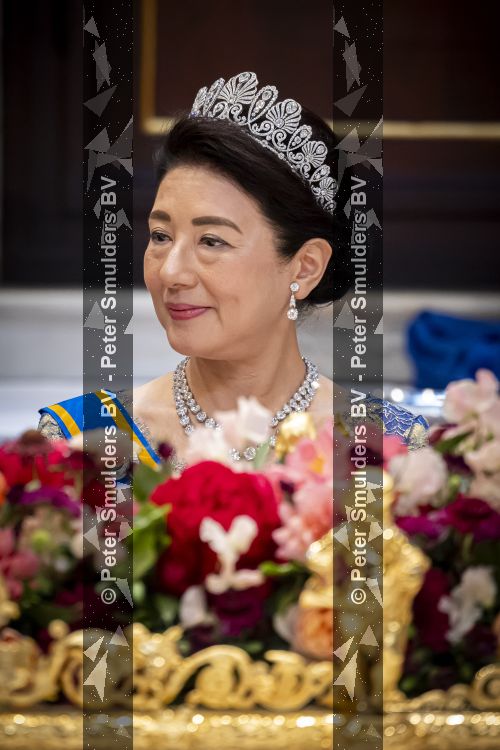 Amsterdam, 17 Juni 2026 Keizer Naruhito, keizerin Masako van Japan, Koning Willem Alexander Koningin Maxima Prinses Amalia en Prinses Ariane tijdens het staatsbanket in het Koninklijk Paleis Amsterdam. 

Naruhito brengt een driedaags staatsbezoek aan Nederland.

