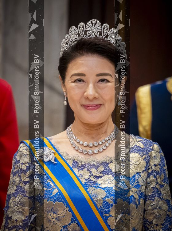 Amsterdam, 17 Juni 2026 Keizer Naruhito, keizerin Masako van Japan, Koning Willem Alexander Koningin Maxima Prinses Amalia en Prinses Ariane tijdens het staatsbanket in het Koninklijk Paleis Amsterdam. 

Naruhito brengt een driedaags staatsbezoek aan Nederland.

