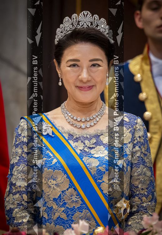 Amsterdam, 17 Juni 2026 Keizer Naruhito, keizerin Masako van Japan, Koning Willem Alexander Koningin Maxima Prinses Amalia en Prinses Ariane tijdens het staatsbanket in het Koninklijk Paleis Amsterdam. 

Naruhito brengt een driedaags staatsbezoek aan Nederland.

