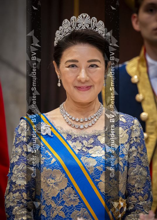 Amsterdam, 17 Juni 2026 Keizer Naruhito, keizerin Masako van Japan, Koning Willem Alexander Koningin Maxima Prinses Amalia en Prinses Ariane tijdens het staatsbanket in het Koninklijk Paleis Amsterdam. 

Naruhito brengt een driedaags staatsbezoek aan Nederland.

