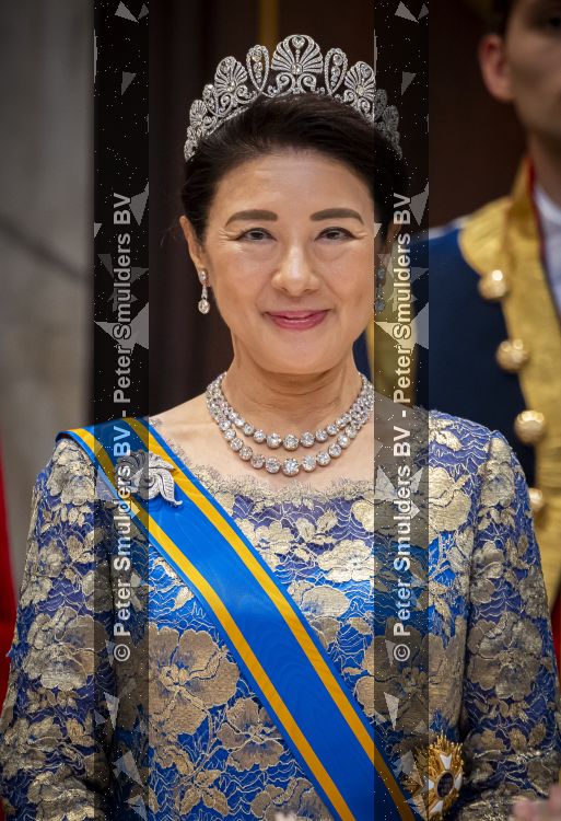 Amsterdam, 17 Juni 2026 Keizer Naruhito, keizerin Masako van Japan, Koning Willem Alexander Koningin Maxima Prinses Amalia en Prinses Ariane tijdens het staatsbanket in het Koninklijk Paleis Amsterdam. 

Naruhito brengt een driedaags staatsbezoek aan Nederland.

