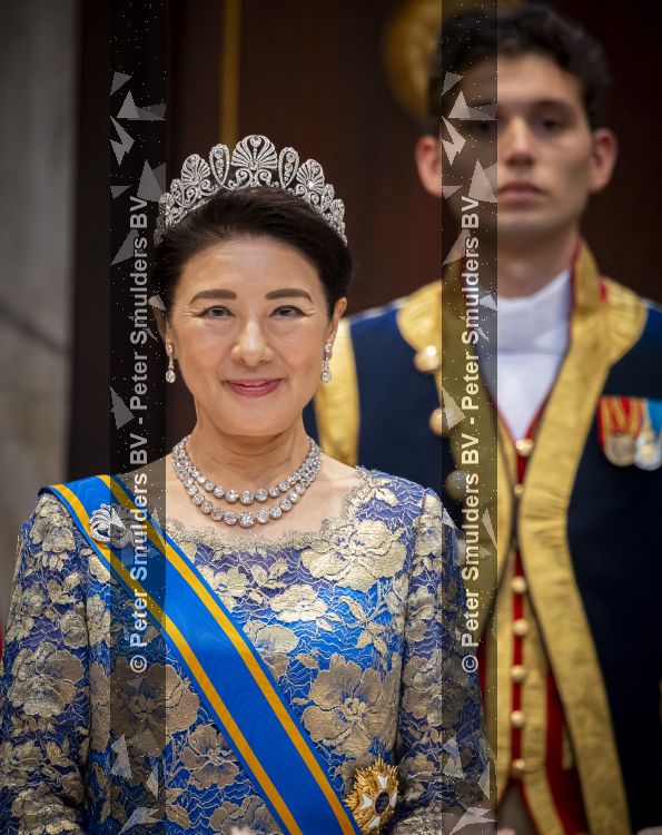 Amsterdam, 17 Juni 2026 Keizer Naruhito, keizerin Masako van Japan, Koning Willem Alexander Koningin Maxima Prinses Amalia en Prinses Ariane tijdens het staatsbanket in het Koninklijk Paleis Amsterdam. 

Naruhito brengt een driedaags staatsbezoek aan Nederland.

