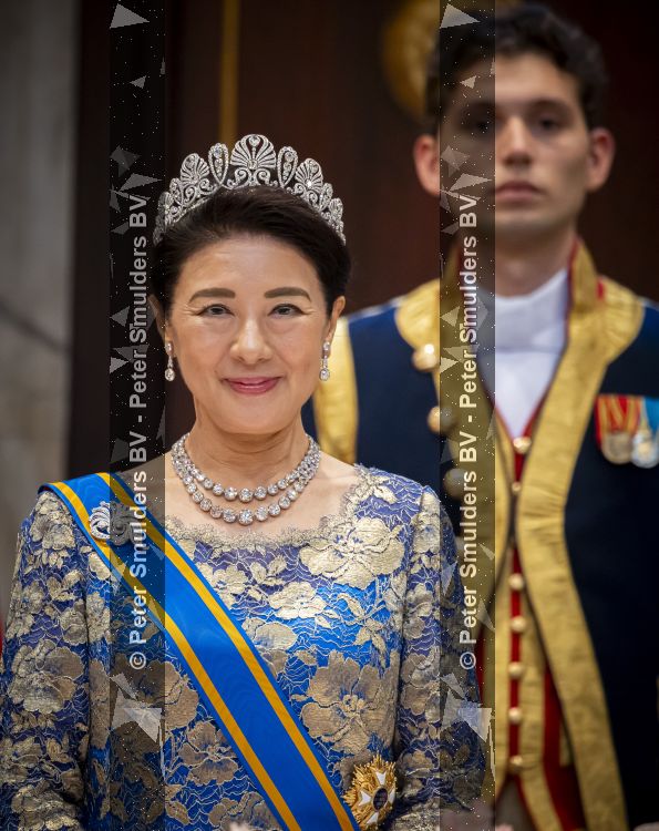 Amsterdam, 17 Juni 2026 Keizer Naruhito, keizerin Masako van Japan, Koning Willem Alexander Koningin Maxima Prinses Amalia en Prinses Ariane tijdens het staatsbanket in het Koninklijk Paleis Amsterdam. 

Naruhito brengt een driedaags staatsbezoek aan Nederland.

