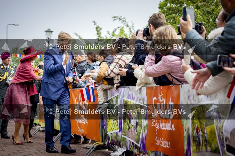 ROERMOND 19 mei 2026 Koning Willem Alexander en Koningin Maxima brengen een streekbezoek aan de gemeenten Maasgouw, Echt-Susteren, Roerdalen en Roermond. Tijdens het streekbezoek bezoekt het paar de schutterij in Wessem, Abdij Lilbosch in Echt, het smalste stukje Nederland in Illikhoven en Roermond, 19 Mei 2026. 