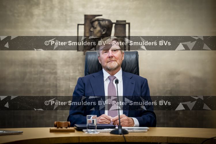 DEN HAAG 30 juni 2026 Koning Willem-Alexander, Koningin Maxima en Prinses Amalia is aanwezig bij de buitengewone vergadering van de Raad van State ter gelegenheid van het afscheid van de heer Thom de Graaf als vice-president.