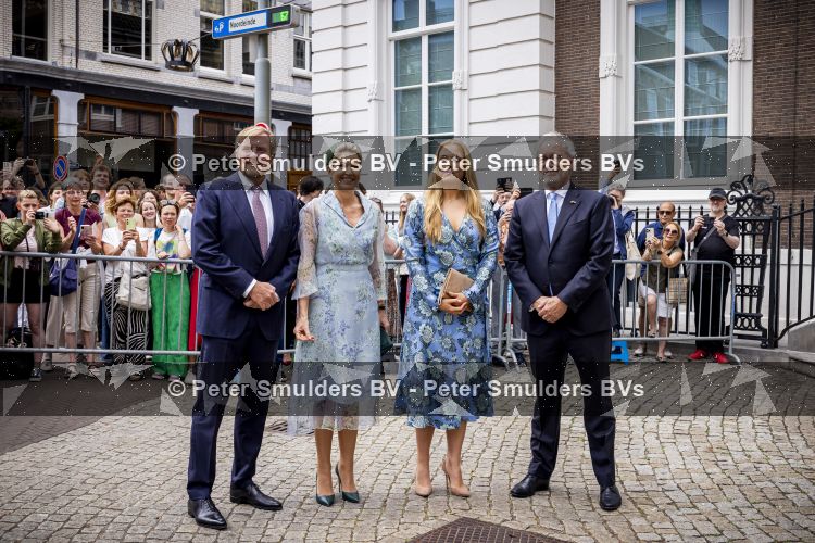 DEN HAAG 30 juni 2026 Koning Willem-Alexander, Koningin Maxima en Prinses Amalia is aanwezig bij de buitengewone vergadering van de Raad van State ter gelegenheid van het afscheid van de heer Thom de Graaf als vice-president.