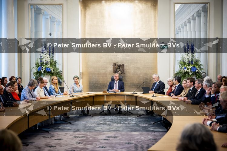 DEN HAAG 30 juni 2026 Koning Willem-Alexander, Koningin Maxima en Prinses Amalia is aanwezig bij de buitengewone vergadering van de Raad van State ter gelegenheid van het afscheid van de heer Thom de Graaf als vice-president.