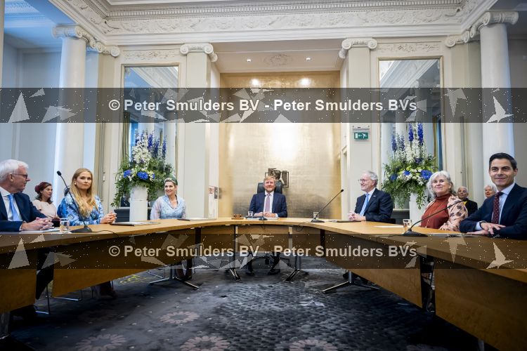 DEN HAAG 30 juni 2026 Koning Willem-Alexander, Koningin Maxima en Prinses Amalia is aanwezig bij de buitengewone vergadering van de Raad van State ter gelegenheid van het afscheid van de heer Thom de Graaf als vice-president.
