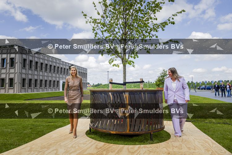 HEERENVEEN 3 juni 2026 - Koningin Maxima opent op  het Werklandschap van de Toekomst van Omrin in Ook het nieuwe circulaire zogenoemde droomkantoor van dit afvalverwerkingsbedrijf staat op het Werklandshap van de Toekomst, een duurzaam ontwikkeld bedrijventerrein dat groen en klimaatbestendig is. PATRICK VAN KATWIJK