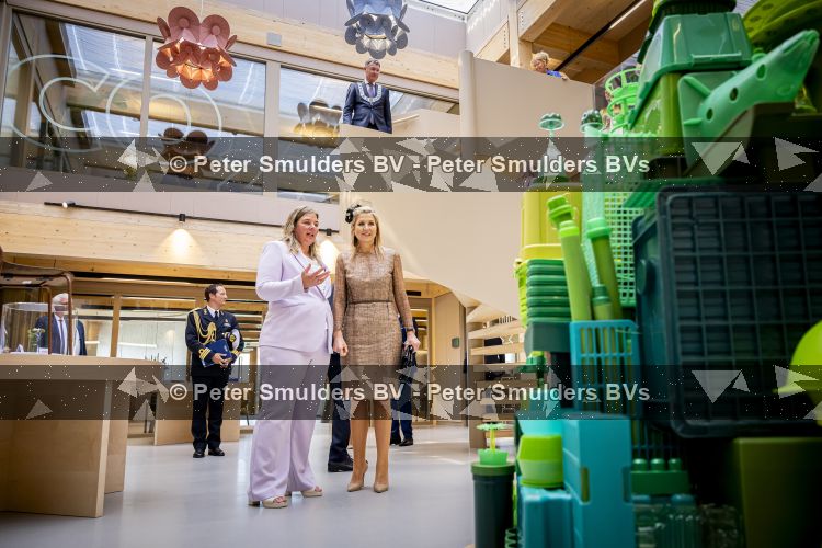 HEERENVEEN 3 juni 2026 - Koningin Maxima opent op  het Werklandschap van de Toekomst van Omrin in Ook het nieuwe circulaire zogenoemde droomkantoor van dit afvalverwerkingsbedrijf staat op het Werklandshap van de Toekomst, een duurzaam ontwikkeld bedrijventerrein dat groen en klimaatbestendig is. PATRICK VAN KATWIJK