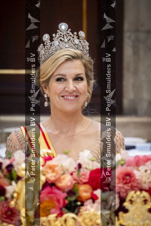Amsterdam, 17 Juni 2026 Keizer Naruhito, keizerin Masako van Japan, Koning Willem Alexander Koningin Maxima Prinses Amalia en Prinses Ariane tijdens het staatsbanket in het Koninklijk Paleis Amsterdam. 

Naruhito brengt een driedaags staatsbezoek aan Nederland.

