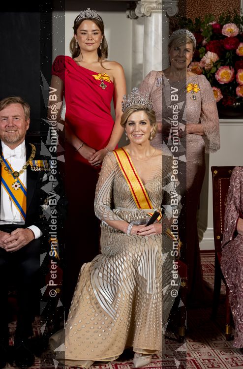 Amsterdam, 17 Juni 2026 Keizer Naruhito, keizerin Masako van Japan, Koning Willem Alexander Koningin Maxima Prinses Amalia en Prinses Ariane tijdens het staatsbanket in het Koninklijk Paleis Amsterdam. 

Naruhito brengt een driedaags staatsbezoek aan Nederland.

