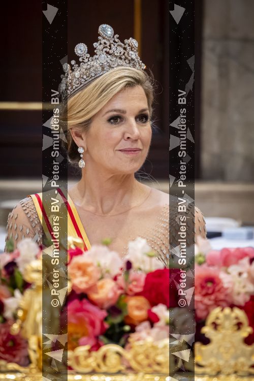 Amsterdam, 17 Juni 2026 Keizer Naruhito, keizerin Masako van Japan, Koning Willem Alexander Koningin Maxima Prinses Amalia en Prinses Ariane tijdens het staatsbanket in het Koninklijk Paleis Amsterdam. 

Naruhito brengt een driedaags staatsbezoek aan Nederland.

