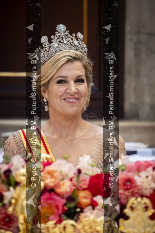 Amsterdam, 17 Juni 2026 Keizer Naruhito, keizerin Masako van Japan, Koning Willem Alexander Koningin Maxima Prinses Amalia en Prinses Ariane tijdens het staatsbanket in het Koninklijk Paleis Amsterdam. 

Naruhito brengt een driedaags staatsbezoek aan Nederland.

