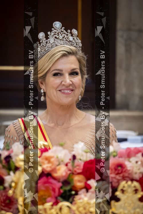 Amsterdam, 17 Juni 2026 Keizer Naruhito, keizerin Masako van Japan, Koning Willem Alexander Koningin Maxima Prinses Amalia en Prinses Ariane tijdens het staatsbanket in het Koninklijk Paleis Amsterdam. 

Naruhito brengt een driedaags staatsbezoek aan Nederland.


