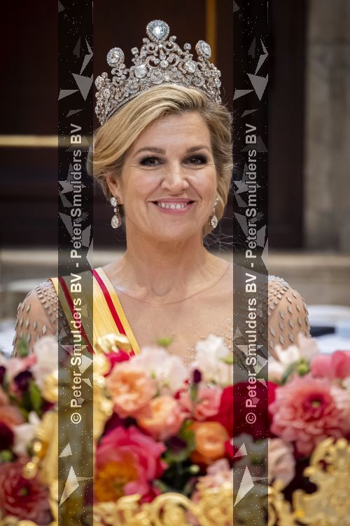 Amsterdam, 17 Juni 2026 Keizer Naruhito, keizerin Masako van Japan, Koning Willem Alexander Koningin Maxima Prinses Amalia en Prinses Ariane tijdens het staatsbanket in het Koninklijk Paleis Amsterdam. 

Naruhito brengt een driedaags staatsbezoek aan Nederland.

