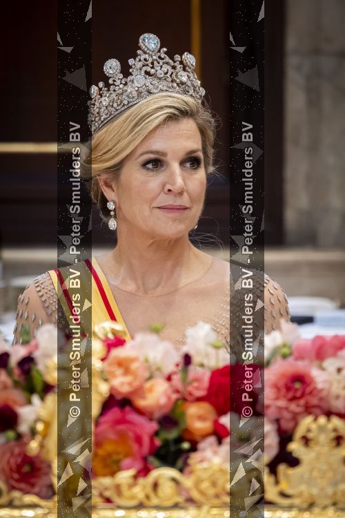 Amsterdam, 17 Juni 2026 Keizer Naruhito, keizerin Masako van Japan, Koning Willem Alexander Koningin Maxima Prinses Amalia en Prinses Ariane tijdens het staatsbanket in het Koninklijk Paleis Amsterdam. 

Naruhito brengt een driedaags staatsbezoek aan Nederland.

