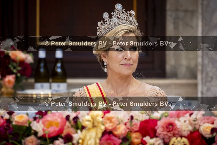 Amsterdam, 17 Juni 2026 Keizer Naruhito, keizerin Masako van Japan, Koning Willem Alexander Koningin Maxima Prinses Amalia en Prinses Ariane tijdens het staatsbanket in het Koninklijk Paleis Amsterdam. 

Naruhito brengt een driedaags staatsbezoek aan Nederland.

