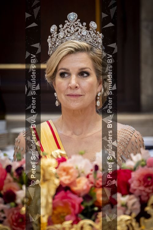 Amsterdam, 17 Juni 2026 Keizer Naruhito, keizerin Masako van Japan, Koning Willem Alexander Koningin Maxima Prinses Amalia en Prinses Ariane tijdens het staatsbanket in het Koninklijk Paleis Amsterdam. 

Naruhito brengt een driedaags staatsbezoek aan Nederland.

