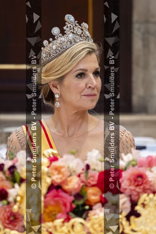 Amsterdam, 17 Juni 2026 Keizer Naruhito, keizerin Masako van Japan, Koning Willem Alexander Koningin Maxima Prinses Amalia en Prinses Ariane tijdens het staatsbanket in het Koninklijk Paleis Amsterdam. 

Naruhito brengt een driedaags staatsbezoek aan Nederland.

