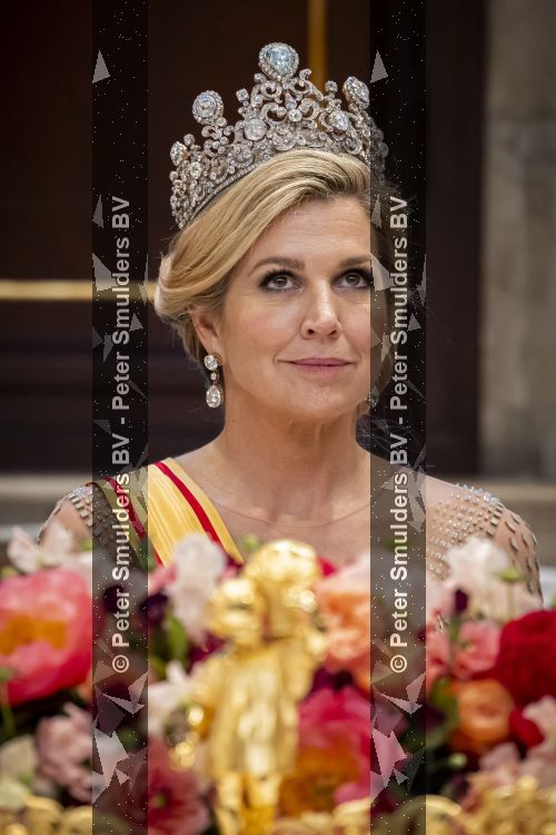 Amsterdam, 17 Juni 2026 Keizer Naruhito, keizerin Masako van Japan, Koning Willem Alexander Koningin Maxima Prinses Amalia en Prinses Ariane tijdens het staatsbanket in het Koninklijk Paleis Amsterdam. 

Naruhito brengt een driedaags staatsbezoek aan Nederland.

