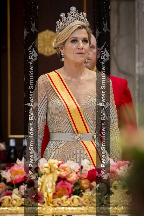 Amsterdam, 17 Juni 2026 Keizer Naruhito, keizerin Masako van Japan, Koning Willem Alexander Koningin Maxima Prinses Amalia en Prinses Ariane tijdens het staatsbanket in het Koninklijk Paleis Amsterdam. 

Naruhito brengt een driedaags staatsbezoek aan Nederland.

