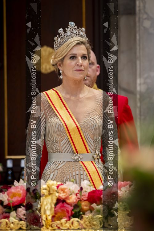 Amsterdam, 17 Juni 2026 Keizer Naruhito, keizerin Masako van Japan, Koning Willem Alexander Koningin Maxima Prinses Amalia en Prinses Ariane tijdens het staatsbanket in het Koninklijk Paleis Amsterdam. 

Naruhito brengt een driedaags staatsbezoek aan Nederland.


