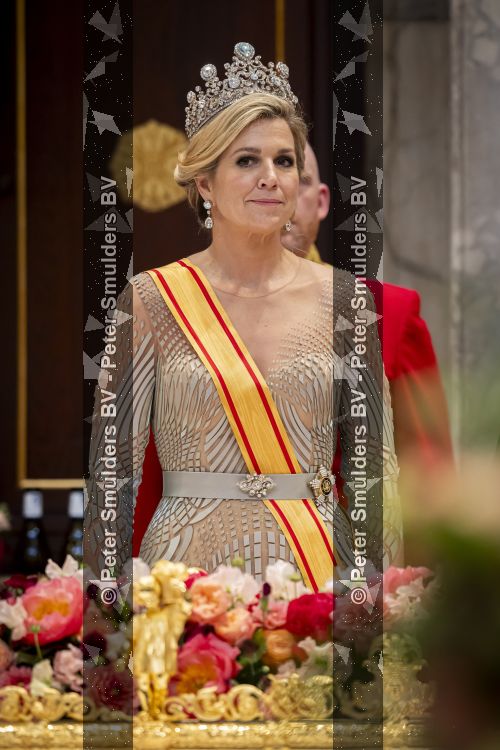 Amsterdam, 17 Juni 2026 Keizer Naruhito, keizerin Masako van Japan, Koning Willem Alexander Koningin Maxima Prinses Amalia en Prinses Ariane tijdens het staatsbanket in het Koninklijk Paleis Amsterdam. 

Naruhito brengt een driedaags staatsbezoek aan Nederland.

