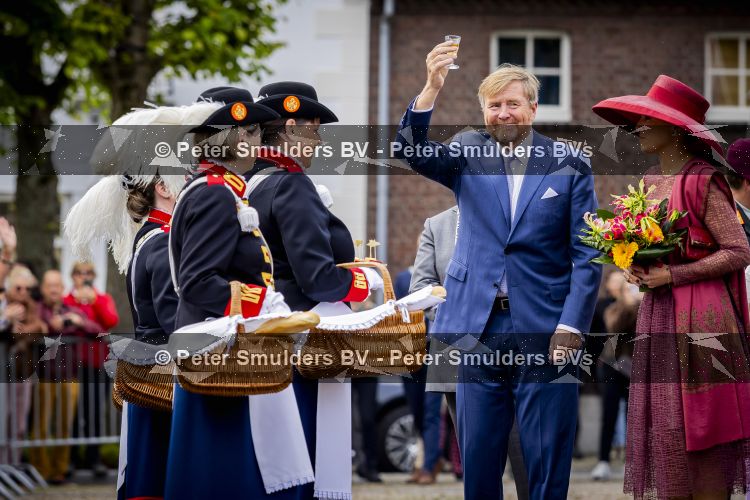 ROERMOND 19 mei 2026 Koning Willem Alexander en Koningin Maxima brengen een streekbezoek aan de gemeenten Maasgouw, Echt-Susteren, Roerdalen en Roermond. Tijdens het streekbezoek bezoekt het paar de schutterij in Wessem, Abdij Lilbosch in Echt, het smalste stukje Nederland in Illikhoven en Roermond, 19 Mei 2026. 