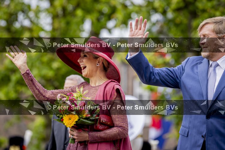 ROERMOND 19 mei 2026 Koning Willem Alexander en Koningin Maxima brengen een streekbezoek aan de gemeenten Maasgouw, Echt-Susteren, Roerdalen en Roermond. Tijdens het streekbezoek bezoekt het paar de schutterij in Wessem, Abdij Lilbosch in Echt, het smalste stukje Nederland in Illikhoven en Roermond, 19 Mei 2026. 