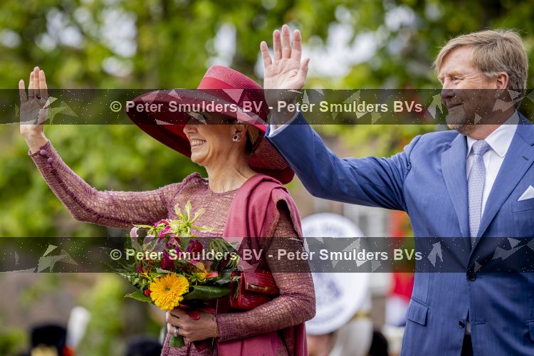ROERMOND 19 mei 2026 Koning Willem Alexander en Koningin Maxima brengen een streekbezoek aan de gemeenten Maasgouw, Echt-Susteren, Roerdalen en Roermond. Tijdens het streekbezoek bezoekt het paar de schutterij in Wessem, Abdij Lilbosch in Echt, het smalste stukje Nederland in Illikhoven en Roermond, 19 Mei 2026. 