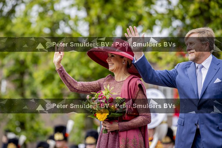 ROERMOND 19 mei 2026 Koning Willem Alexander en Koningin Maxima brengen een streekbezoek aan de gemeenten Maasgouw, Echt-Susteren, Roerdalen en Roermond. Tijdens het streekbezoek bezoekt het paar de schutterij in Wessem, Abdij Lilbosch in Echt, het smalste stukje Nederland in Illikhoven en Roermond, 19 Mei 2026. 