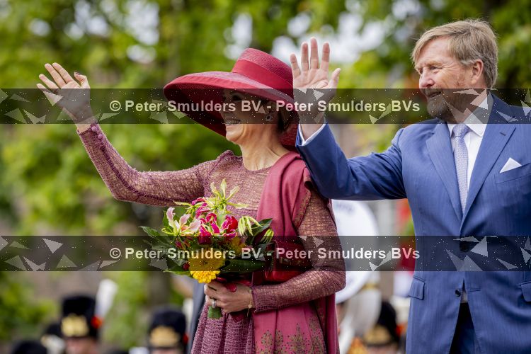 ROERMOND 19 mei 2026 Koning Willem Alexander en Koningin Maxima brengen een streekbezoek aan de gemeenten Maasgouw, Echt-Susteren, Roerdalen en Roermond. Tijdens het streekbezoek bezoekt het paar de schutterij in Wessem, Abdij Lilbosch in Echt, het smalste stukje Nederland in Illikhoven en Roermond, 19 Mei 2026. 