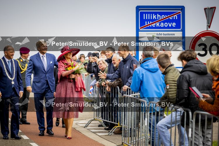 ROERMOND 19 mei 2026 Koning Willem Alexander en Koningin Maxima brengen een streekbezoek aan de gemeenten Maasgouw, Echt-Susteren, Roerdalen en Roermond. Tijdens het streekbezoek bezoekt het paar de schutterij in Wessem, Abdij Lilbosch in Echt, het smalste stukje Nederland in Illikhoven en Roermond, 19 Mei 2026. 