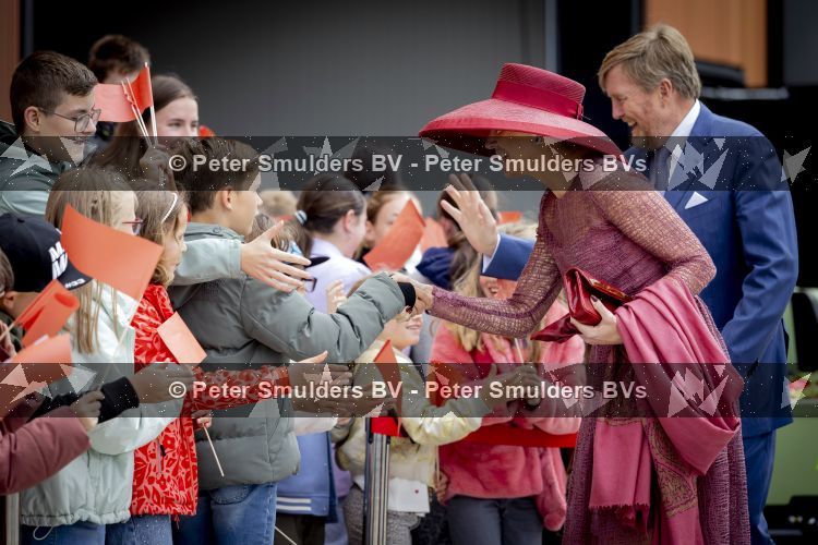 ROERMOND 19 mei 2026 Koning Willem Alexander en Koningin Maxima brengen een streekbezoek aan de gemeenten Maasgouw, Echt-Susteren, Roerdalen en Roermond. Tijdens het streekbezoek bezoekt het paar de schutterij in Wessem, Abdij Lilbosch in Echt, het smalste stukje Nederland in Illikhoven en Roermond, 19 Mei 2026. 