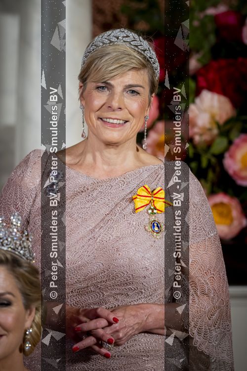 Amsterdam, 17 Juni 2026 Keizer Naruhito, keizerin Masako van Japan, Koning Willem Alexander Koningin Maxima Prinses Amalia en Prinses Ariane tijdens het staatsbanket in het Koninklijk Paleis Amsterdam. 

Naruhito brengt een driedaags staatsbezoek aan Nederland.

