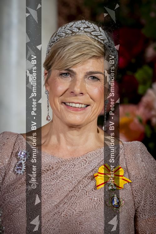 Amsterdam, 17 Juni 2026 Keizer Naruhito, keizerin Masako van Japan, Koning Willem Alexander Koningin Maxima Prinses Amalia en Prinses Ariane tijdens het staatsbanket in het Koninklijk Paleis Amsterdam. 

Naruhito brengt een driedaags staatsbezoek aan Nederland.

