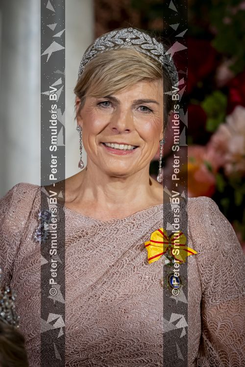 Amsterdam, 17 Juni 2026 Keizer Naruhito, keizerin Masako van Japan, Koning Willem Alexander Koningin Maxima Prinses Amalia en Prinses Ariane tijdens het staatsbanket in het Koninklijk Paleis Amsterdam. 

Naruhito brengt een driedaags staatsbezoek aan Nederland.

