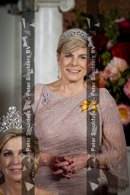 Amsterdam, 17 Juni 2026 Keizer Naruhito, keizerin Masako van Japan, Koning Willem Alexander Koningin Maxima Prinses Amalia en Prinses Ariane tijdens het staatsbanket in het Koninklijk Paleis Amsterdam. 

Naruhito brengt een driedaags staatsbezoek aan Nederland.

