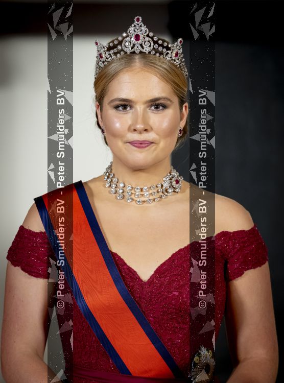 Amsterdam, 17 Juni 2026 Keizer Naruhito, keizerin Masako van Japan, Koning Willem Alexander Koningin Maxima Prinses Amalia en Prinses Ariane tijdens het staatsbanket in het Koninklijk Paleis Amsterdam. 

Naruhito brengt een driedaags staatsbezoek aan Nederland.

