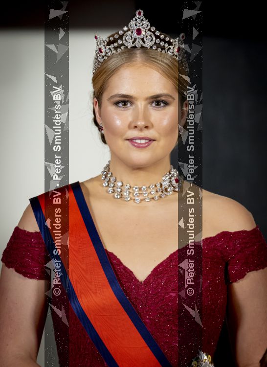 Amsterdam, 17 Juni 2026 Keizer Naruhito, keizerin Masako van Japan, Koning Willem Alexander Koningin Maxima Prinses Amalia en Prinses Ariane tijdens het staatsbanket in het Koninklijk Paleis Amsterdam. 

Naruhito brengt een driedaags staatsbezoek aan Nederland.


