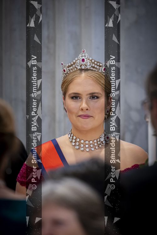 Amsterdam, 17 Juni 2026 Keizer Naruhito, keizerin Masako van Japan, Koning Willem Alexander Koningin Maxima Prinses Amalia en Prinses Ariane tijdens het staatsbanket in het Koninklijk Paleis Amsterdam. 

Naruhito brengt een driedaags staatsbezoek aan Nederland.

