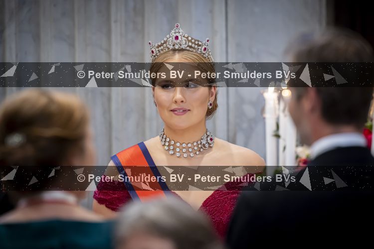 Amsterdam, 17 Juni 2026 Keizer Naruhito, keizerin Masako van Japan, Koning Willem Alexander Koningin Maxima Prinses Amalia en Prinses Ariane tijdens het staatsbanket in het Koninklijk Paleis Amsterdam. 

Naruhito brengt een driedaags staatsbezoek aan Nederland.

