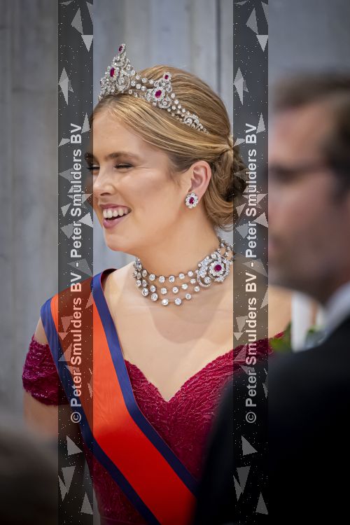 Amsterdam, 17 Juni 2026 Keizer Naruhito, keizerin Masako van Japan, Koning Willem Alexander Koningin Maxima Prinses Amalia en Prinses Ariane tijdens het staatsbanket in het Koninklijk Paleis Amsterdam. 

Naruhito brengt een driedaags staatsbezoek aan Nederland.

